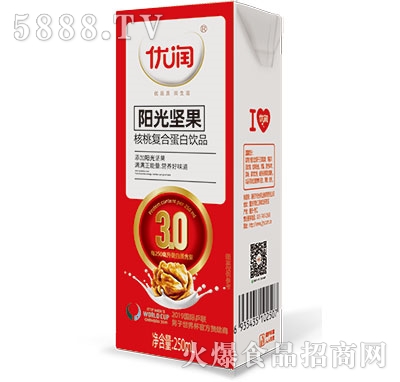 優(yōu)潤(rùn)陽(yáng)光堅(jiān)果核桃復(fù)合蛋白飲品250ml