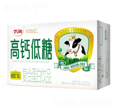 優(yōu)潤(rùn)高鈣低糖復(fù)合蛋白飲品250mlX16