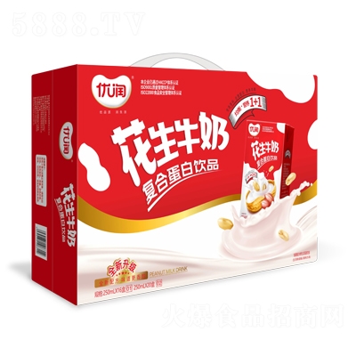 優(yōu)潤(rùn)花生牛奶復(fù)合蛋白飲品箱裝