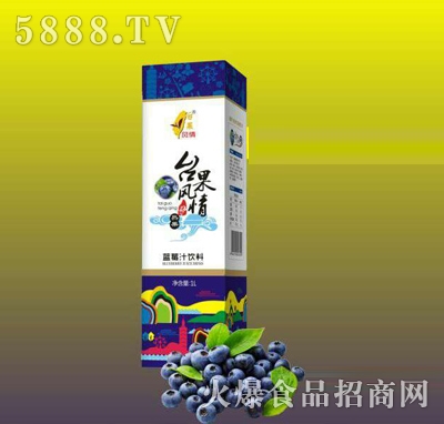 臺果風(fēng)情藍(lán)莓汁飲料1L