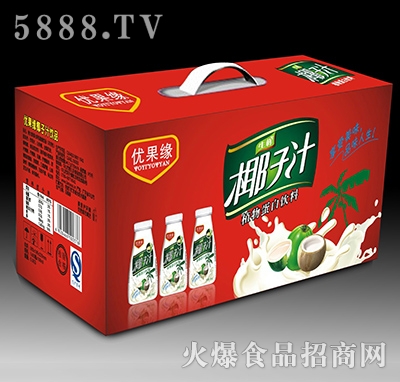 350mlL優(yōu)果緣生榨椰子汁植物蛋白飲料禮盒