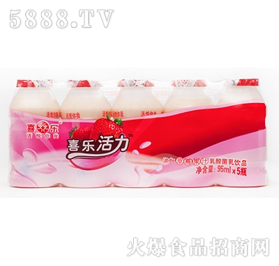 喜樂活力草莓果汁乳酸菌95mlX5瓶