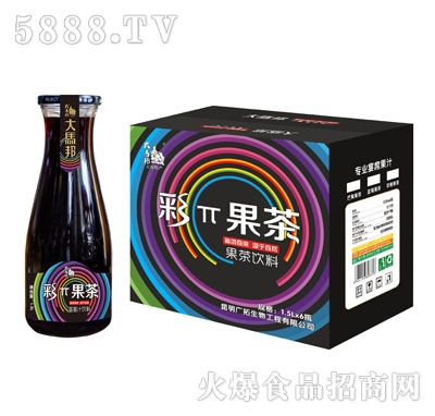 彩π果茶藍(lán)莓汁飲料1.5LX6瓶