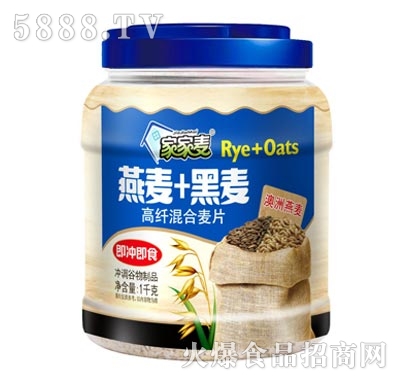 家家麥燕麥+黑麥高纖混合麥片1kg