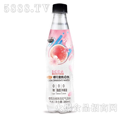 豪園櫻花白桃蘇打氣泡水380ml