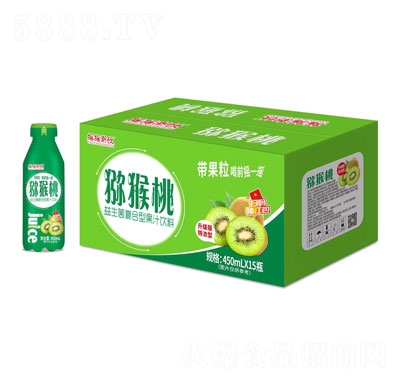 搖搖潮飲獼猴桃益生菌復(fù)合型果汁飲料450mlX15瓶