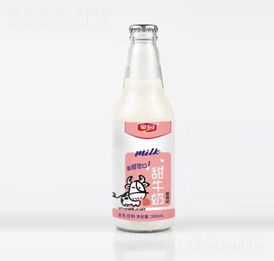 豪園甜牛奶含乳飲料草莓味300ml