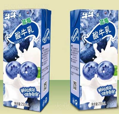 牛牛樂(lè)利樂(lè)磚藍(lán)莓酸牛乳飲品招商250ml