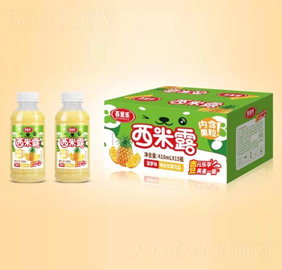 百星樂西米露菠蘿味楊枝甘露飲品410mlX15瓶內(nèi)含果粒