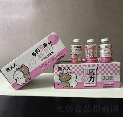 熊xx多肉茶果汁蜜桃烏龍茶復(fù)合果汁飲料商超貨源480ml×15瓶