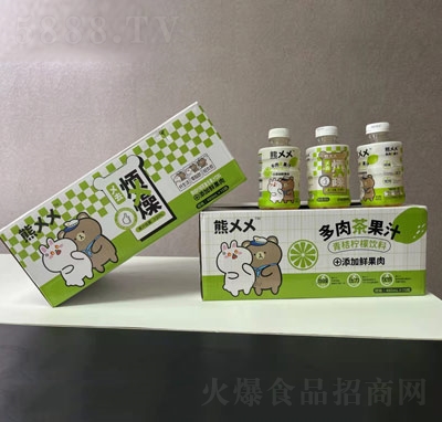 熊xx多肉茶果汁青桔檸檬茶復(fù)合果汁飲料商超貨源480ml×15瓶