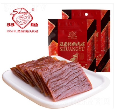 雙魚牌豬肉脯500g獨(dú)立小包裝靖江特產(chǎn)小吃休閑零食豬肉干片