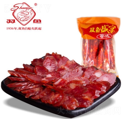 雙魚牌香腸500g靖江特產(chǎn)臘腸甜廣味風(fēng)干臘腸肉廣式豬肉腸甜味