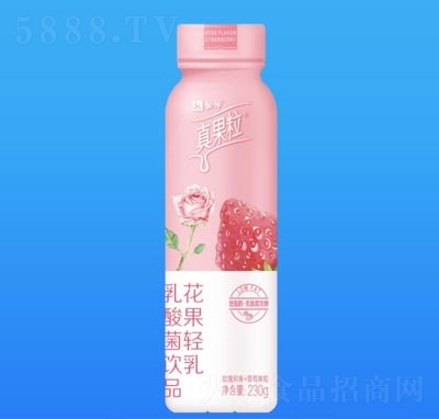 蒙牛真果粒花果輕乳乳酸菌飲品玫瑰草莓味230g