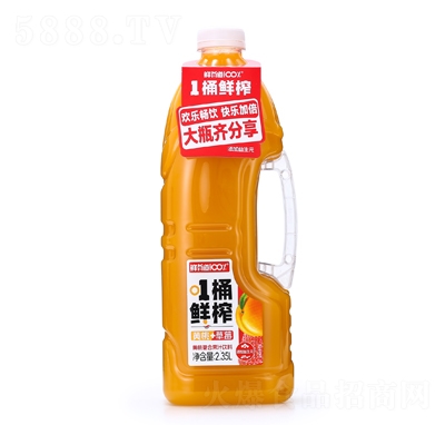 鮮有道100%黃桃復(fù)合果汁飲料2.35L