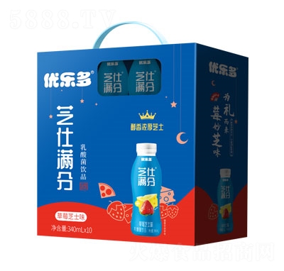 優(yōu)樂多乳酸菌飲品草莓芝士味340ml×10