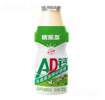 優(yōu)樂多AD鈣乳酸菌飲品205g